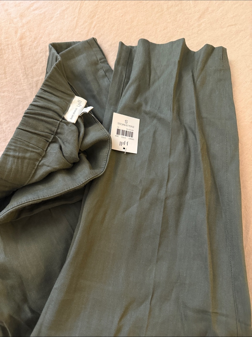JJilll women’s  NWT Olive Green Linen stretch pants size S